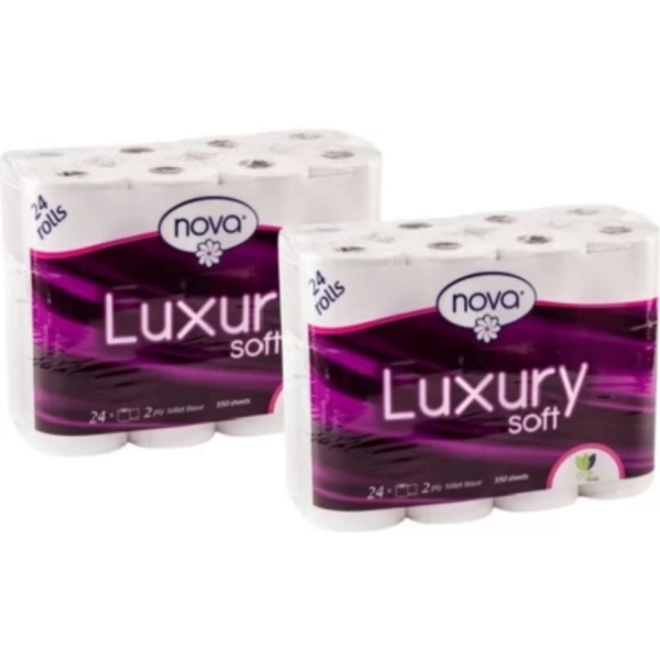 Nova Toilet Tissue 350 Sheets 2Ply Virgin (Pack of 48 Rolls)