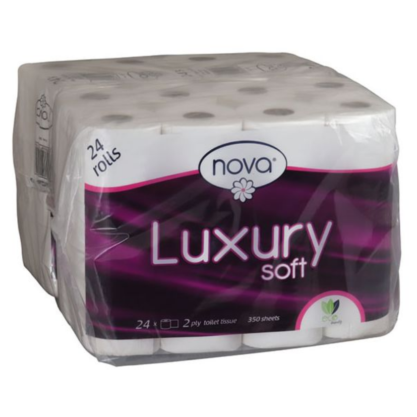 Nova Toilet Tissue 350 Sheets 2Ply Virgin (Pack of 48 Rolls)